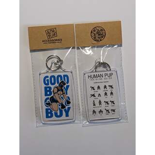 Good Boy Puppy (Blue) Large Keyring/Bag Tag