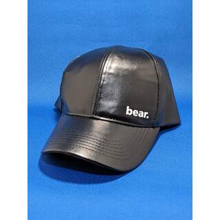 Black Faux Leather Cap