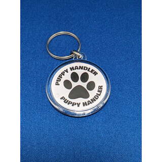 Puppy Handler Round Keyring