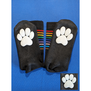 Puppy Paw Rainbow Socks (Black)