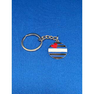 Leather Flag Enamel Keyring